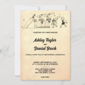 Elegant Vintage Retro Old Ceremony Rustic Wedding Kaart (Voorkant)