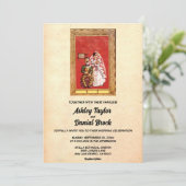 Elegant Vintage Retro Rustic Comic Book Wedding Kaart (Staand voorkant)