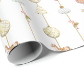 Elegant Vintage Rocking Horse Christmas Cadeaupapier (Rol Hoek)