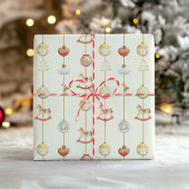 Elegant Vintage Rocking Horse Christmas  Cadeaupapier