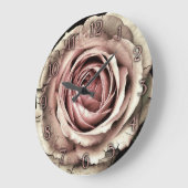 Elegant vintage rose wall clock grote klok (Hoek)
