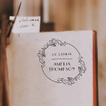 Elegant Vintage Round Lijst Ex libris Naam Zelfinktende Stempel<br><div class="desc">Elegant  Rond Lijst Ex Libris Naam Zelfinkend Stempel. Ben je op zoek naar een traditionele manier om je boeken te markeren? Kijk dan niet verder! Dit ontwerp is voorzien van een  rond lijst met botanische sierhoeken.</div>