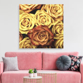 Elegant Vintage Rozen gedroogd, Victoriaans Canvas Afdruk (Insitu (Woonkamer))