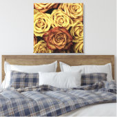 Elegant Vintage Rozen gedroogd, Victoriaans Canvas Afdruk (Insitu (Slaapkamer))