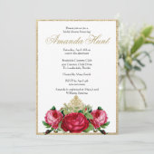 Elegant Vintage Rozen Vrijgezellenfeest Kaart (Staand voorkant)