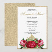 Elegant Vintage Rozen Vrijgezellenfeest Kaart (Voorkant / Achterkant)