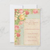 Elegant Vintage Rozen Wedding RSVP (Achterkant)