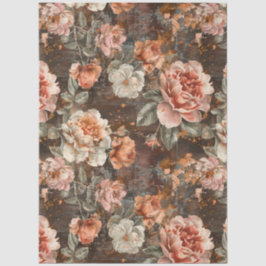 Elegant Vintage Rustic Country  Florals Decoupage  Tissuepapier