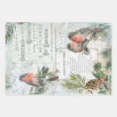 Elegant Vintage Rustic Winter Kerstmis Ephemera Inpakpapier Vel (Voorkant)