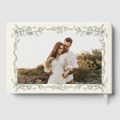 Elegant Vintage Sage Green Photo Wedding Gastenboek (Achterkant)