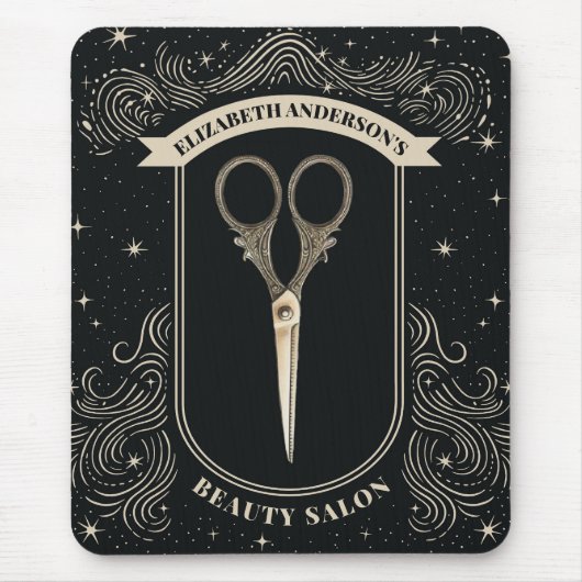 Elegant Vintage Scissors Hair Salon Muismat (Voorkant)