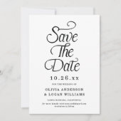 Elegant Vintage Script Photo Wedding Save the Date (Voorkant)