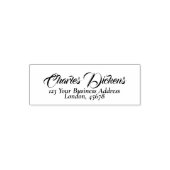 Elegant Vintage Script Retouradres Zelfinktende Stempel (Design)