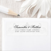 Elegant Vintage Script Trouwadreslabel Etiket (Insitu)
