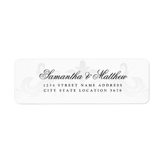 Elegant Vintage Script Trouwadreslabel Etiket (Voorkant)