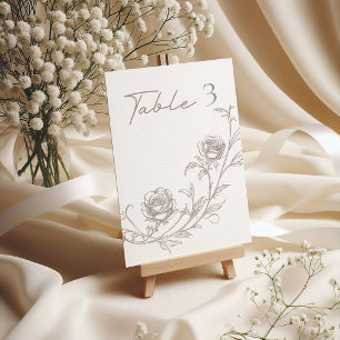 Elegant Vintage Sepia Bruiloft Tafel Nummer Kaart