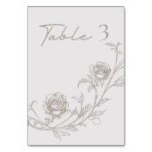 Elegant Vintage Sepia Tafelnummer Bruiloft (Voorkant)