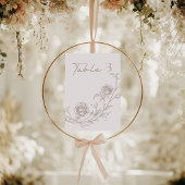 Elegant Vintage Sepia Tafelnummer Bruiloft
