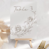 Elegant Vintage Sepia Tafelnummer Bruiloft