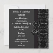 Elegant Vintage Silver Filigree Halloween Party Kaart (Achterkant)