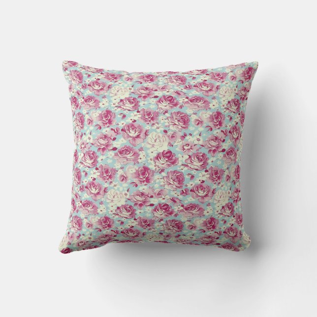 Elegant Vintage Stijlvol Romantisch Bloemmotief Ch Kussen (Achterkant)