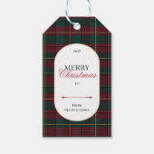 Elegant vintage Tartan Plaid Christmas gift tag Cadeaulabel (Voorkant)