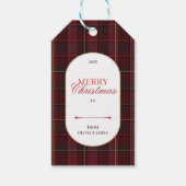 Elegant vintage Tartan Plaid Christmas gift tag Cadeaulabel (Voorkant)