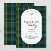 Elegant vintage Tartan Plaid Christmas Invitation Kaart (Voorkant / Achterkant)