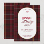 Elegant vintage Tartan Plaid Christmas Invitation Kaart (Voorkant / Achterkant)