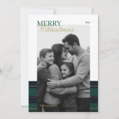 Elegant vintage Tartan Plaid Holiday Card Feestdagenkaart (Voorkant)