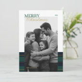 Elegant vintage Tartan Plaid Holiday Card Feestdagenkaart (Staand voorkant)