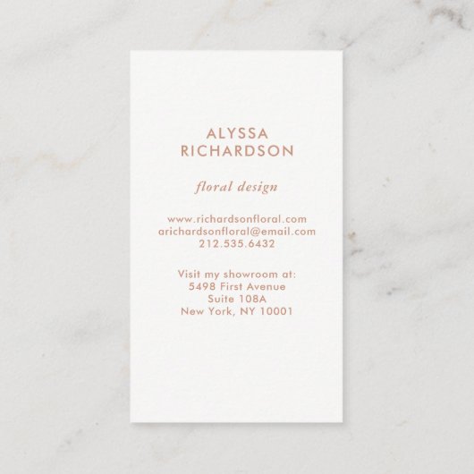 Elegant Vintage Tea Rozen Visitekaartje (Achterkant)