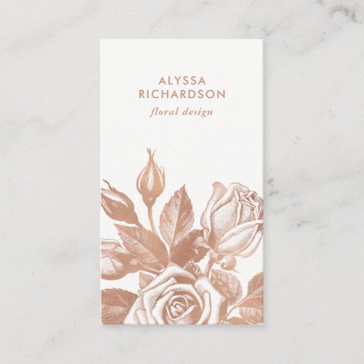Elegant Vintage Tea Rozen Visitekaartje (Voorkant)