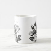 Elegant Vintage Tea Rozen | Zwart-wit Koffiemok (Center)