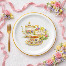 Elegant Vintage Teapot Teacup Mother's Day 