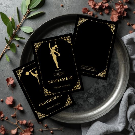 Elegant Vintage Trapeze Artist Golden Bridesmaid 