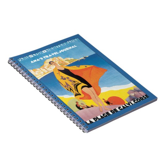 Elegant Vintage Travel Poster Journal Notitieboek (Rechterzijde)