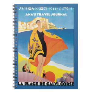 Elegant Vintage Travel Poster Journal Notitieboek