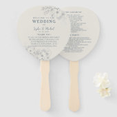 Elegant Vintage Trouwprogramma Handwaaier (Voorkant en achterkant)