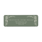 Elegant Vintage Trouwretouradres Etiket (Voorkant)