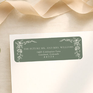 Elegant Vintage Trouwretouradres Etiket