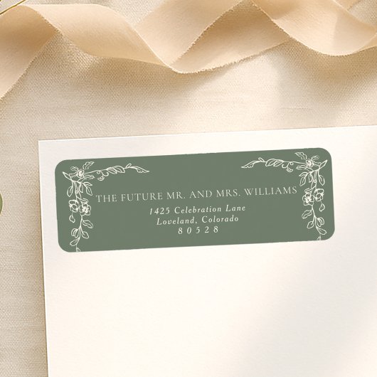 Elegant Vintage Trouwretouradres Etiket