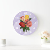 Elegant Vintage Tulips Grote Klok (Huis)