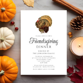Elegant Vintage Turkije Thanksgiving Diner Kaart