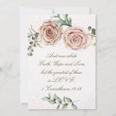 Elegant Vintage Two roze Roses Christelijk huwelij Kaart (Achterkant)