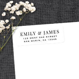 Elegant Vintage Type White Wedding Return Address Etiket