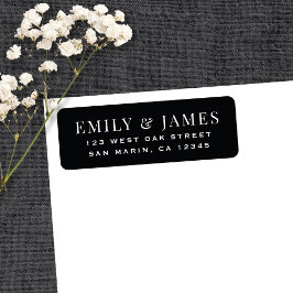 Elegant Vintage Type Zwart Trouw Retouradres Etiket