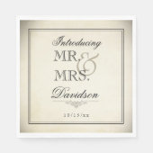 Elegant Vintage Typography Paper Wedding Servet (Voorkant)