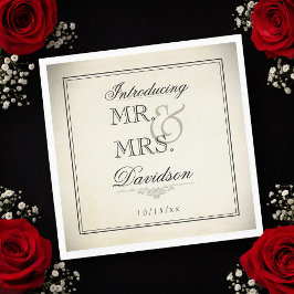 Elegant Vintage Typography Paper Wedding Servet