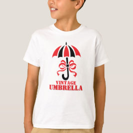 Elegant Vintage Umbrella with Ribbon Bow Design T-shirt
